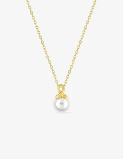 Collier plaqué or et perle d'imitation 8 mm SO OR