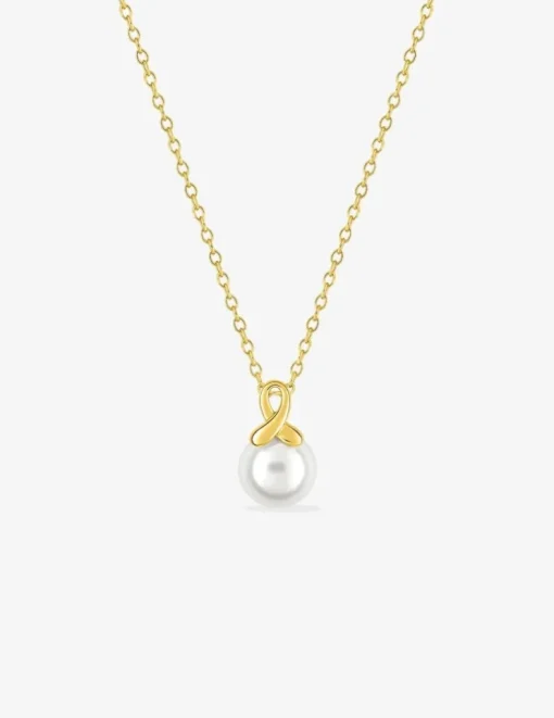 Collier plaqué or et perle d'imitation 8 mm SO OR