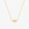 Collier plaqué or et rhodium avec losange et oxydes de zirconium SO OR