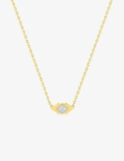 Collier plaqué or et rhodium avec losange et oxydes de zirconium SO OR