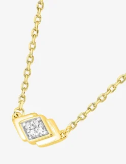 Collier plaqué or et rhodium avec losange et oxydes de zirconium SO OR