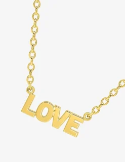 Collier plaqué or, gravure love SO OR