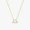 Collier plaqué or jaune, pendentif zodiaque balance avec oxydes de zirconium SO OR