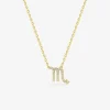 Collier plaqué or jaune, pendentif zodiaque scorpion avec oxydes de zirconium SO OR