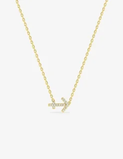 Collier plaqué or jaune, pendentif zodiaque sagittaire avec oxydes de zirconium SO OR