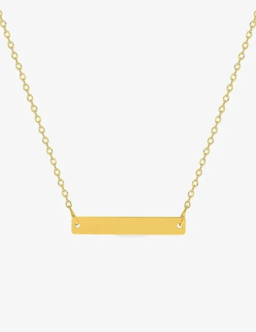 Collier plaqué or jaune rectangle à graver SO OR