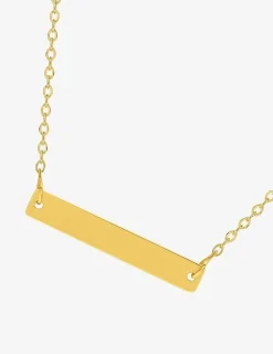 Collier plaqué or jaune rectangle à graver SO OR
