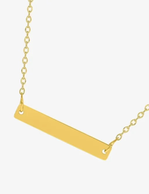 Collier plaqué or jaune rectangle à graver SO OR