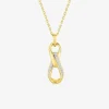 Collier plaqué or oxyde blanc fantaisie avec bélière SO OR