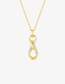 Collier plaqué or oxyde blanc fantaisie avec bélière SO OR