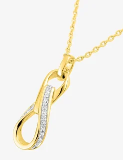 Collier plaqué or oxyde blanc fantaisie avec bélière SO OR