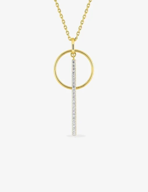 Collier plaqué or oxyde de zirconium et rhodium SO OR