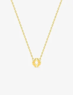 Collier plaqué or pendentif carré SO OR