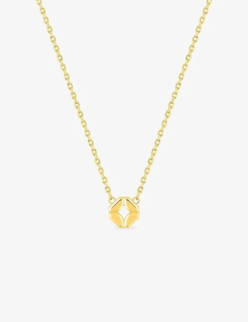 Collier plaqué or pendentif carré SO OR