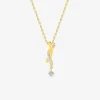 Collier plaqué or pendentif croisé avec oxydes de zirconium SO OR