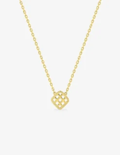 Collier plaqué or pendentif quadrillé SO OR