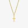 Collier plaqué or pendentif croix maille fantaisie SO OR