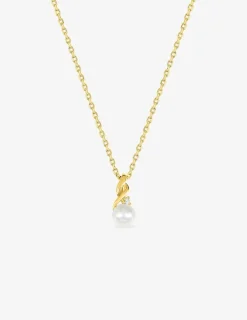 Collier plaqué or perle 5 mm et oxyde de zirconium SO OR