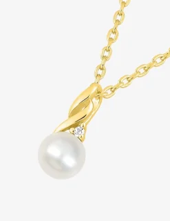 Collier plaqué or perle 5 mm et oxyde de zirconium SO OR