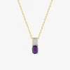 Collier plaqué or, rhodium et oxyde de zirconium violet SO OR