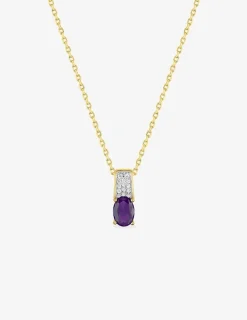 Collier plaqué or, rhodium et oxyde de zirconium violet SO OR