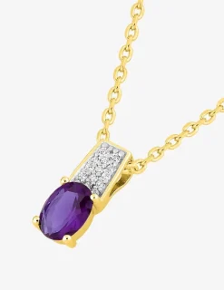 Collier plaqué or, rhodium et oxyde de zirconium violet SO OR
