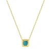 Collier plaqué or, turquoise 6 mm SO OR