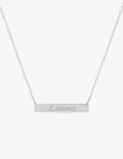 Collier plaque rectangle personnalisable argent 925‰ rhodié SO OR