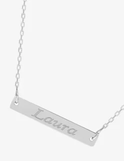 Collier plaque rectangle personnalisable argent 925‰ rhodié SO OR