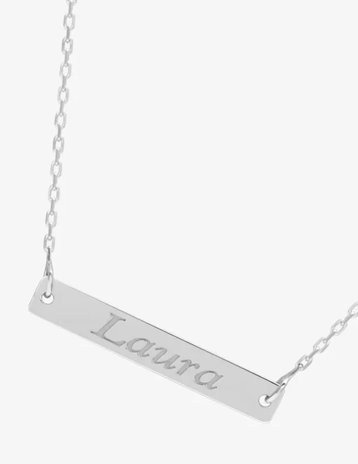 Collier plaque rectangle personnalisable argent 925‰ rhodié SO OR