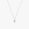 Collier poire or blanc 375‰ et oxyde de zirconium SO OR