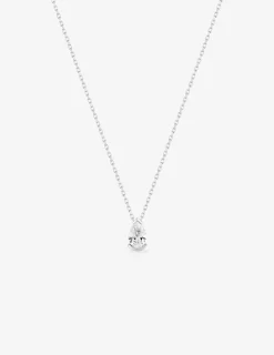 Collier poire or blanc 375‰ et oxyde de zirconium SO OR