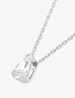 Collier poire or blanc 375‰ et oxyde de zirconium SO OR