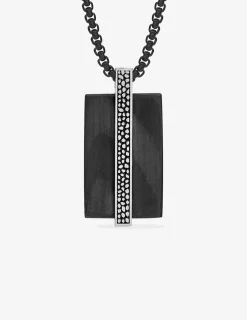 Collier pour homme avec pendentif en acier et carbone SO OR