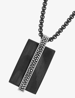 Collier pour homme avec pendentif en acier et carbone SO OR
