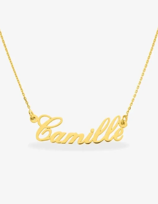 Collier prénom découpé personnalisable 4 mm or 375‰ SO OR