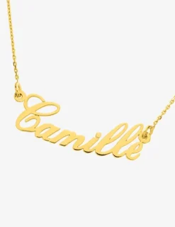Collier prénom découpé personnalisable 4 mm or 375‰ SO OR