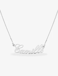 Collier prénom découpé personnalisable 4 mm or blanc 750‰ SO OR
