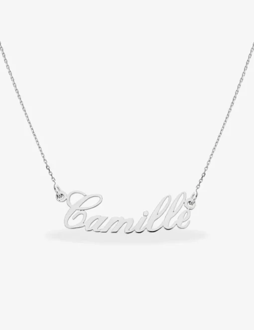Collier prénom découpé personnalisable 4 mm or blanc 750‰ SO OR