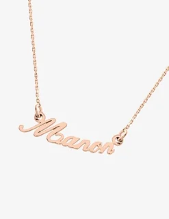 Collier prénom découpé personnalisable 3 mm or rose 750‰ SO OR