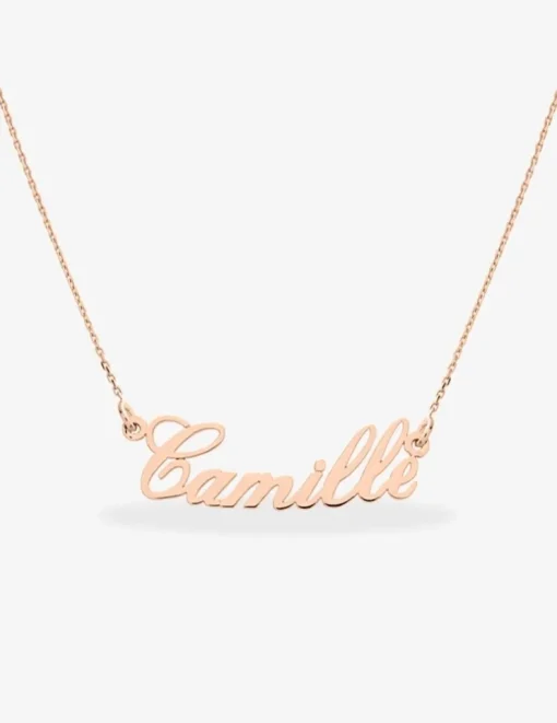 Collier prénom découpé personnalisable 4 mm or rose 750‰ SO OR