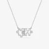 Collier puzzle en argent 925‰ rhodié et oxyde de zirconium SO OR