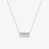 Collier rectangle argent 925‰ rhodié et oxydes de zirconium SO OR