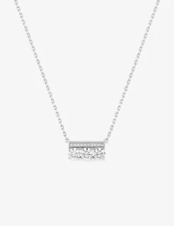 Collier rectangle argent 925‰ rhodié et oxydes de zirconium SO OR