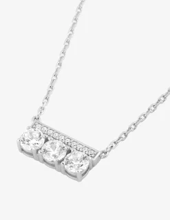 Collier rectangle argent 925‰ rhodié et oxydes de zirconium SO OR