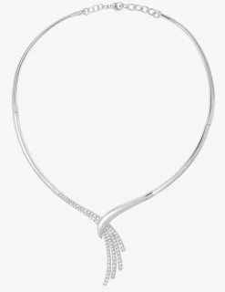 Collier rigide argent 925‰ rhodié et oxydes de zirconium SO OR
