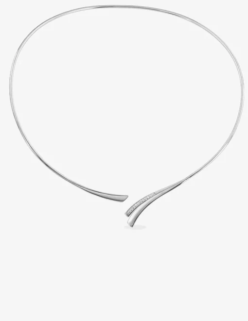 Collier rigide argent 925‰ rhodié et oxydes de zirconium SO OR