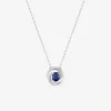 Collier rosaces or blanc 375‰, saphir et oxyde de zirconium SO OR