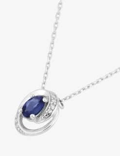 Collier rosaces or blanc 375‰, saphir et oxyde de zirconium SO OR