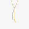 Collier ruban bicolore plaqué or, rhodium et oxydes de zirconium SO OR